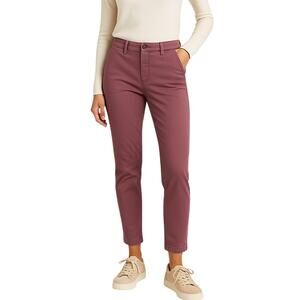 Pilcro Anthropologie Women's 28 Slim Ankle Chino Pants Mauve Stretch Cotton